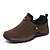 baratos Sapatilhas e Mocassins para Homem-Homens Sapatos Confortáveis Pele Primavera / Outono Mocassins e Slip-Ons Vestível Verde Tropa / Marron / Cinzento