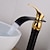 cheap Classical-Bathroom Sink Faucet,Vintage Waterfall Oil-rubbed Gold/Black Centerset Single Handle One Hole Bath Taps with Hot and Cold Water