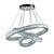 abordables Éclairages circulaires-3 anneaux 80 cm cristal LED lustre cercle en métal galvanisé moderne contemporain 110-120v 220-240v