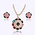 cheap Jewelry Sets-Women&#039;s Multicolor Cubic Zirconia Stud Earrings Pendant Necklace Spiga Flower Ladies Stylish Sweet Rhinestone Earrings Jewelry Rainbow For Gift Date 1 set