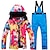 billiga Skid- och snowboardkläder-ARCTIC QUEEN Women&#039;s Ski Jacket with Pants Skiing Camping / Hiking Snowboarding Windproof Warm Ski POLY Eco-friendly Polyester Pants / Trousers Bib Pants Top Ski Wear / Winter