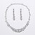 cheap Jewelry Sets-Women&#039;s White Crystal Necklace Earrings Set Classic Gypsophila Luxury Earrings Jewelry Silver For Wedding Party 1 set