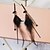 cheap Earrings-Women&#039;s Drop Earrings Long Ladies European Feather Earrings Jewelry Black For Street 1 Pair