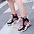 abordables Zapatillas de mujer-Mujer Zapatillas de deporte Tallas Grandes Diario Bloque de color Tacón Cuña Dedo redondo Casual Pijo Zapatos de Paseo Satén Cordones Negro Beige