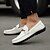 Недорогие Мужские слипоны и лоферы-Men&#039;s Leather Shoes Nappa Leather Spring Casual / British Loafers &amp; Slip-Ons Massage White / Brown / Office &amp; Career / Moccasin / Driving Shoes