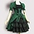 preiswerte Lolitakjoler-Sweet Lolita Victorian Vacation Dress Dress Girls&#039; Female Japanese Cosplay Costumes Green Vintage Puff Balloon Sleeve Short Sleeve Knee Length