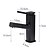 cheap Bathroom Sink Faucets-Bathroom Sink Faucet - FaucetSet / Pullout Spray Black Deck Mounted Single Handle One HoleBath Taps