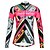 cheap Women&#039;s Cycling Clothing-ILPALADINO Women&#039;s Long Sleeve Cycling Jersey Winter Elastane Black Floral Botanical Funny Bike Top Mountain Bike MTB Road Bike Cycling Breathable Ultraviolet Resistant Quick Dry Sports Clothing