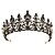cheap Costumes Jewelry-Hoop Earrings Tiaras Forehead Crown Crown Masquerade Gothic Lolita Elegant Baroque Chrome For Princess Fallen Angel Black Swan Cosplay Women&#039;s Girls&#039; Costume Jewelry Fashion Jewelry / Crystal