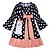 Χαμηλού Κόστους Καθημερινά φορέματα-Νήπιο Λίγο Κοριτσίστικα Φόρεμα Πουά Συνδυασμός Χρωμάτων Καθημερινά Θαλασσί Μίντι Μακρυμάνικο Ενεργό Φορέματα Κανονικό