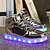 billiga LED-skor för barn-Pojkar / Flickor LED / Komfort / Lysande skor PU Sneakers Småbarn (9m-4ys) / Lilla barn (4-7år) / Stora barn (7 år +) Snörning / Krok och ögla / LED Svart / Guld / Silver Höst