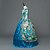 お買い得  ヒストリカル＆ビンテージコスチューム-Rococo Victorian Costume Women&#039;s Party Costume Masquerade Blue Vintage Cosplay Stretch Satin Satin Long Sleeve Floor Length Ball Gown / Floral