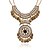 billige Mode Halskæde-Women&#039;s Collar Necklace Hollow Out Ladies Vintage African Elizabeth Locke Alloy Gold Silver 46+5 cm Necklace Jewelry 1pc For Festival