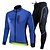 cheap Men&#039;s Clothing Sets-Nuckily Men&#039;s Long Sleeve Cycling Jacket with Pants Black Green Blue Solid Color Bike Clothing Suit Thermal / Warm Windproof Fleece Lining 3D Pad Winter Sports Polyester Spandex Fleece Solid Color