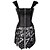 cheap Historical &amp; Vintage Costumes-Outlander Vintage Lace Overbust Corset Steampunk Corset Women&#039;s Costume Black / Red Vintage Cosplay Sleeveless