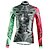 cheap Women&#039;s Cycling Clothing-ILPALADINO Women&#039;s Long Sleeve Cycling Jersey Winter Elastane Green Floral Botanical Bike Top Mountain Bike MTB Road Bike Cycling Breathable Quick Dry Ultraviolet Resistant Sports Clothing Apparel