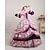 Χαμηλού Κόστους Ιστορικές &amp; Vintage Στολές-Rococo Victorian 18ος αιώνας Φορέματα Κοστούμι πάρτι Χορός μεταμφιεσμένων Γυναικεία Δαντέλα Σατέν Στολές Βυσσινί Πεπαλαιωμένο Cosplay Πάρτι Χοροεσπερίδα Μακρυμάνικο Μακρύ Μακρύ Μήκος / Καπέλο