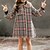 tanie Odzież wierzchnia-Dla dziewczynek Kurtka / płaszcz Długi rękaw Kratka Podstawowy Bawełna Poliester Dzieci Grafika drukowana 3D