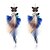 cheap Earrings-Women&#039;s Drop Earrings 3D Butterfly Ladies Stylish Unique Design Feather Earrings Jewelry Gold / Silver For Daily 1 Pair