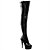 cheap Women&#039;s Boots-Women&#039;s Boots Sexy Boots Stiletto Heel Boots Platform Stiletto Heel Closed Toe Crotch High Boots Sexy Party &amp; Evening Patent Leather Lace-up Solid Colored Winter Black / Over The Knee Boots