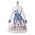 abordables Robes de Lolita-Style Victoria Sweet Lolita robe de vacances Robe Fille Femme Japonais Costumes de Cosplay Bleu Nœud papillon Dentelle Bouffantes Manches Longues Mi-long