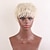 cheap Human Hair Capless Wigs-Human Hair Blend Wig Short Natural Wave Pixie Cut Short Hairstyles 2020 With Bangs Berry Natural Wave Short Side Part African American Wig Machine Made Women&#039;s 1# Strawberry Blonde / Bleach Blonde