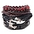 cheap Men&#039;s Bracelets-4pcs Men&#039;s Loom Bracelet Layered Anchor Stylish Vintage Punk Genuine Leather Bracelet Jewelry Black For Gift Street Festival