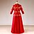 cheap Ethnic &amp; Cultural Costumes-Bride Vintage Chinese Red Cheongsam Outfits Chinese Style Cheongsam Qipao Women&#039;s Sequins Silk Costume Red+Golden Vintage Cosplay Engagement Party Bridal Shower Long Sleeve