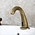 billiga Klassisk-Bathroom Sink Faucet - Touch / Touchless Antique Brass Free Standing Hands free One HoleBath Taps
