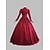 cheap Historical &amp; Vintage Costumes-Maria Antonietta Victorian Medieval 18th Century Vacation Dress Dress Party Costume Masquerade Ball Gown Women&#039;s Lace Lace Cotton Costume Red Vintage Cosplay Party Prom Long Sleeve Long Length Ball