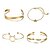 baratos Pulseira-4pcs Women&#039;s Chain Bracelet Bracelet Classic Ladies Artistic Unique Design Fashion Alloy Bracelet Jewelry Gold For Daily Street