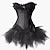 זול תחפושות מהעולם הישן-אלגנטית וינטאג&#039; שמלה שחורה קטנה שמלת חופשה שמלות נשף מסכות שמלת נשף ברבור שחור בגדי ריקוד נשים אחיד שמלה