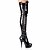 preiswerte Damenstiefel-Damen Stiefel Sexy Stiefel Stiletto-Fersenstiefel Plattform Stöckelabsatz Geschlossene Spitze Hohe Stiefel mit Schritt Sexy Party &amp; Festivität Lackleder Schnürsenkel Solide Winter Schwarz