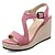 cheap Women&#039;s Sandals-Women&#039;s Sandals Wedge Heel Daily PU Summer Black Pink Gray