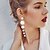 preiswerte Ohrringe-1 Paar Tropfen-Ohrringe Ohrringe baumeln For Damen Süßwasserperle Weiß Hochzeit Geburtstag Abendgesellschaft Perlen Aleación Glasperlen