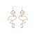 cheap Earrings-Women&#039;s Drop Earrings Hollow Out Flamingo Ladies Stylish Simple Earrings Jewelry Gold For Daily 1 Pair