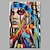 cheap People Paintings-Oil Painting Hand Painted Vertical Abstract People Classic Modern Rolled Canvas (No Frame)