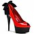 cheap Women&#039;s Heels-Women&#039;s Heels Stiletto Heel LED Shoes Club Shoes Wedding Dress Party &amp; Evening Bowknot Fleece Patent Leather Summer Black / Red / Black / Red