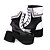 billige Lolitasko-Women&#039;s Lolita Shoes Boots Punk Gothic Wedge Heel Shoes Color Block 8 cm Black PU Leather / Polyurethane Leather Halloween Costumes