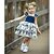 cheap Baby Girls&#039;  Dresses-Baby Girls&#039; Active Streetwear Party Birthday Cotton Blue &amp; White Floral Lace up Print Sleeveless Regular Above Knee Dress Blue / Toddler