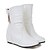 levne Dámská obuv-Women&#039;s Boots Flat Heel Closed Toe Mid Calf Boots Daily PU White Black Yellow / Mid-Calf Boots