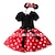 cheap Historical &amp; Vintage Costumes-Princess Mouse Polka Dots Cartoon Cute Dress Ears Party Costume Kid&#039;s Girls&#039; Costume Head Jewelry Red / Pink Vintage Cosplay Short Sleeve / Headwear / Headwear