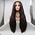 billige Perruques synthétiques à dentelle-Synthetic Lace Front Wig kinky Straight Kardashian Layered Haircut Lace Front Wig Medium Length Brown Synthetic Hair 26 inch Women&#039;s Women Dark Brown Sylvia