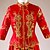 cheap Ethnic &amp; Cultural Costumes-Bride Vintage Chinese Red Cheongsam Outfits Chinese Style Cheongsam Qipao Women&#039;s Sequins Silk Costume Red+Golden Vintage Cosplay Engagement Party Bridal Shower Long Sleeve