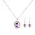 cheap Jewelry Sets-Women&#039;s AAA Cubic Zirconia Drop Earrings Pendant Necklace Bridal Jewelry Sets Hollow Out Ladies Simple Trendy Fashion Rhinestone Earrings Jewelry Dark Blue / Purple / Red For Evening Party Festival 1