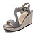 cheap Women&#039;s Sandals-Women&#039;s Sandals Wedge Heel Daily PU Summer Black Pink Gray