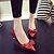 cheap Wedding Shoes-Women&#039;s Wedding Shoes Wedding Party &amp; Evening Solid Colored Wedding Heels Bowknot Sequin Stiletto Heel Pointed Toe Synthetics Loafer Black Silver Red