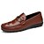 Недорогие Мужские слипоны и лоферы-Men&#039;s Leather Shoes Nappa Leather Spring Casual / British Loafers &amp; Slip-Ons Massage White / Brown / Office &amp; Career / Moccasin / Driving Shoes