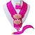 cheap Jewelry Sets-Women&#039;s Beaded Necklace Layered Ladies Fashion African Austria Crystal Earrings Jewelry Hot Pink / White / Purple For Wedding