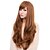 cheap Synthetic Trendy Wigs-Synthetic Wig Wavy Wavy With Bangs Wig Long Flaxen Light Brown Dark Brown Honey Brown Black Synthetic Hair 21 inch Women&#039;s Side Part With Bangs Brown Gray